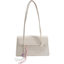 (White, -) Retro Schultertasche, Einfach, Unterarm, Trendy, Umhängetasche, Damen, Handtasche, Pendeln