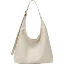 (White, -) Große PU Schultertasche, Verstärkter Griff, Unterarm, Trendy, Einkauf, Damen, Mädchen, Reise