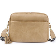 (Khaki, -) Elegante Handtasche, Fransen, Dünn, Casual, Reise, Accessoire, Tasche, Damen, Umhängetasche