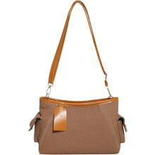 (Brown, -) Große Schultertasche, PU, Crossbody, Arbeit, Reise, Alltag, Tasche, Damen, Umhängetasche