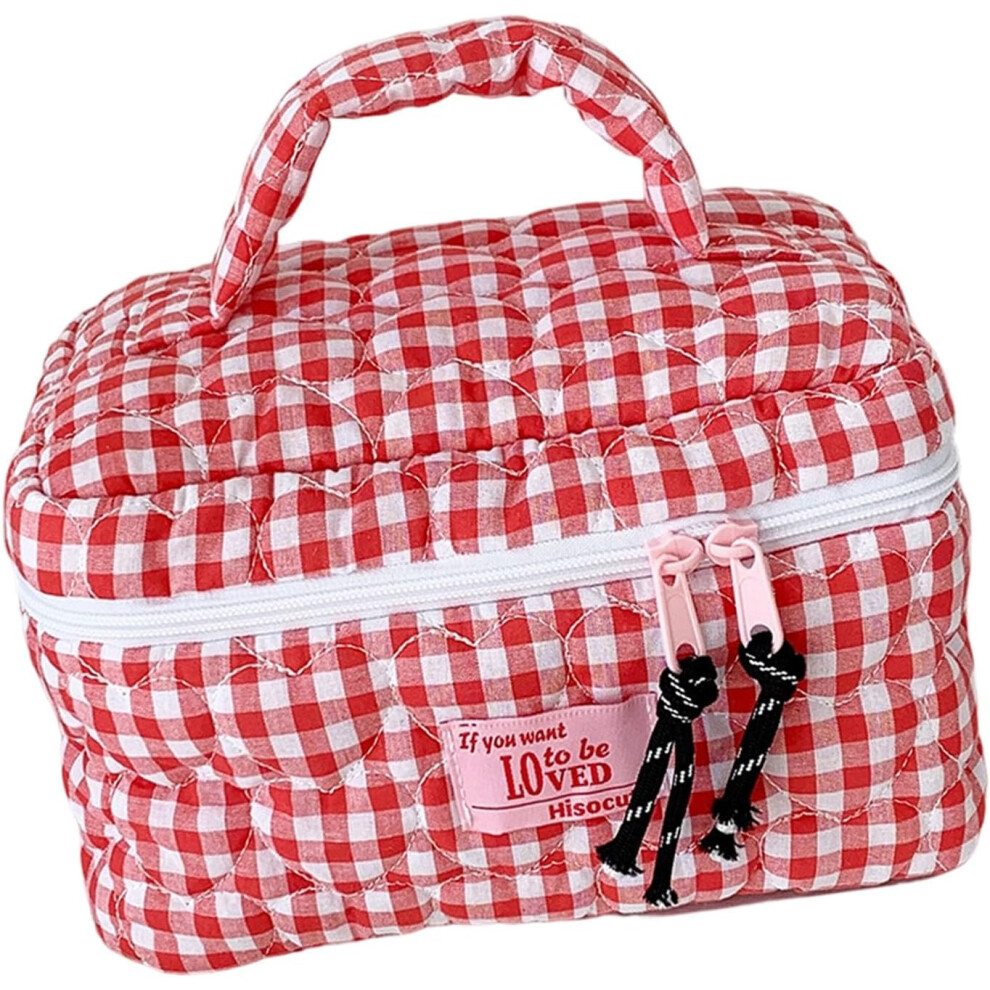 Oimg (Rose Red, -) Multifunctional Makeup Bag, Toiletry Cosmetic Case With Handle