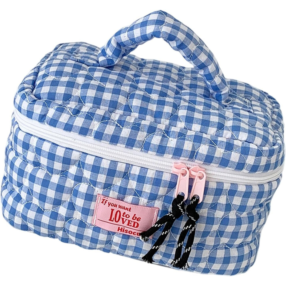 Oimg (Blue, -) Multifunctional Makeup Bag, Toiletry Cosmetic Case With Handle
