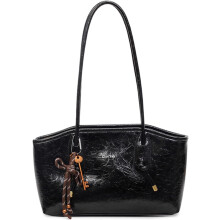 (Black, -) Retro PU Handtasche, Anhänger, Abendtasche, Schulter, Moderne, Damen, Handtasche, Stilvoll