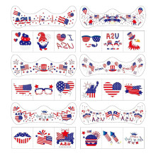 (A, -) 6/12 Vellen Patriottische Gezichtstickers - Watertransfer