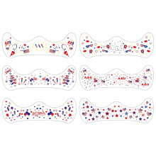 (D, -) 6/12 Vellen Patriottische Gezichtstickers - Watertransfer