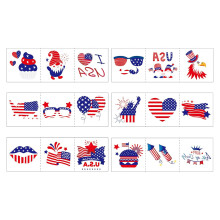 (E., -) 6/12 Vellen Patriottische Gezichtstickers - Watertransfer