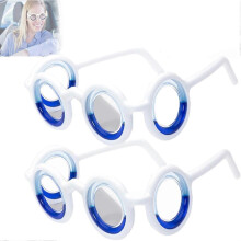 (2Pack, White) Motion Sickness Relief Glasses - Anti-Nausea Liquid Filled Smart Glasses for Travel