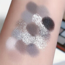 (Matches the image) 15 Colors Eyeshadow Palette Black Silver Gray Shimmer Pearly Glitter Matte Finish Smokey Makeup Halloween Festival Cosmetics