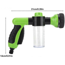 (Green) Car Foam Sprayer Nozzle Water Sprinkler With Soap Reservoir Garden Hose Water Spray Gun_qlsg