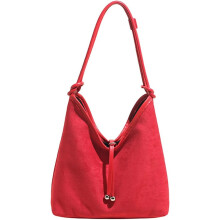 (Red, -) Suede Crossbody Tasche, Verstellbar, Damen, Hobo, Handtasche, Klein, Umhängetasche, Tasche
