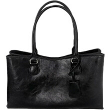 (Black, -) Leichte PU Leder Handtasche, Mode, Top Handle, Arbeit, Reise, Alltag, Tasche, Damen