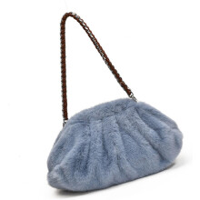 (Blue, -) Elegante Plüsch Handtasche, Rüschen, Wolke, Schulter, Unterarm, Damen, Accessoire, Tasche