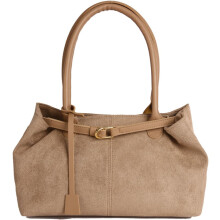 (Frosted Khaki, -) Suede, Hobo, Tote, Satchel, Handtasche, Trendy, Accessoire