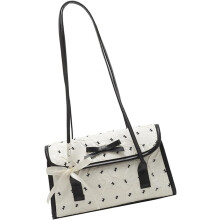 (White, -) Damen Schultertasche, Hobo, Tote, Handtasche, PU, Clutch, Verschluss, Damen, Handtasche