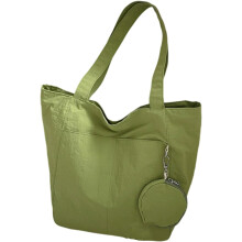(Green, -) Damen Nylon Schultertasche, Geräumig, Unterarm, Slouchy, Alltag, Handtasche, Tasche, Accessoire
