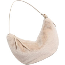 (Beige, -) Plüsch Crossbody Tasche, Winter, Soft, Fuzzy, Damen, Handtasche, Accessoire, Tasche