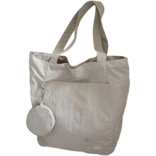 (Bee White, -) Damen Nylon Schultertasche, Geräumig, Unterarm, Slouchy, Alltag, Handtasche, Tasche, Accessoire