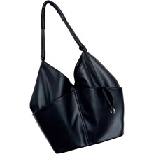 (Black, -) Suede Tote, Hobo, Retro, Schulter, Arbeit, Reise, Top Handle, Satchel, Damen, Handtasche
