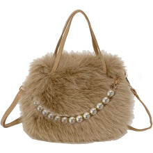 (Light Khaki, -) Tote Tasche, Verstellbar, Plüsch, Schulter, Crossbody, Clutch, Damen, Handtasche, Geschenk