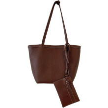 (Coffee, -) Echt Leder Tote Tasche, Abnehmbare Brieftasche, Top Handle, Reise, Damen, Handtasche, Umhängetasche