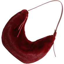 (Red, -) Plüsch Crossbody Tasche, Winter, Soft, Fuzzy, Damen, Handtasche, Accessoire, Tasche