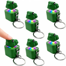 (6pcs, -) Svítící klíčenka s žábou a zvukem, kvákající hračka Fidget Clicker