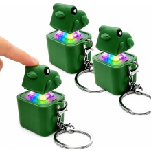 (3pcs, -) Llavero de rana con sonido, alivio de estrés