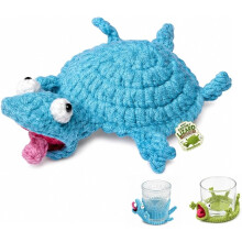 (Blue, -) Crochet Lizard Coaster, Funny 3D Amigurumi Animal Cup Mat