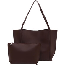 (Coffee Color, -) PU Schultertasche, Koreanisch, Aesthetic, Unterarm, Arbeit, Handtasche, Damen, Tasche, Groß