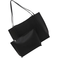 (Black, -) PU Schultertasche, Koreanisch, Aesthetic, Unterarm, Arbeit, Handtasche, Damen, Tasche, Groß