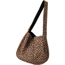 (Brown Leopard Patter, -) Leoparden Unterarmtasche, Geräumig, Suede, Arbeit, Reise, Damen, Handtasche, Tasche, Accessoire