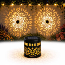 (1pc-Mandala[Warm Light], -) Decoratieve Zonne-energie Mandala Tuinlampen - Metal Fence Lights