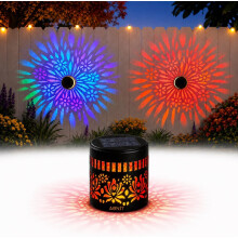 (1pc-heronsbill[Gradient], -) Decoratieve Zonne-energie Mandala Tuinlampen - Metal Fence Lights