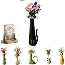 (Black, -) Vase chat, céramique, coloré, déco