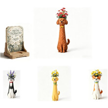 (Teddy Bear, -) Vase chat, céramique, coloré, déco