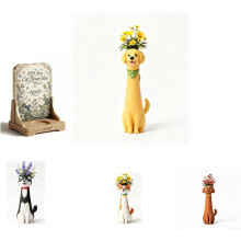 (Golden Retriever, -) Vase chat, céramique, coloré, déco