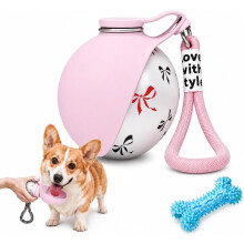 (Pink floral pattern, -) Bouteille eau chien 2-en-1, étanche, voyage