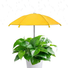 (Yellow, -) 10.6” Garden Umbrella Shade for Outdoor Plants, Stable Support