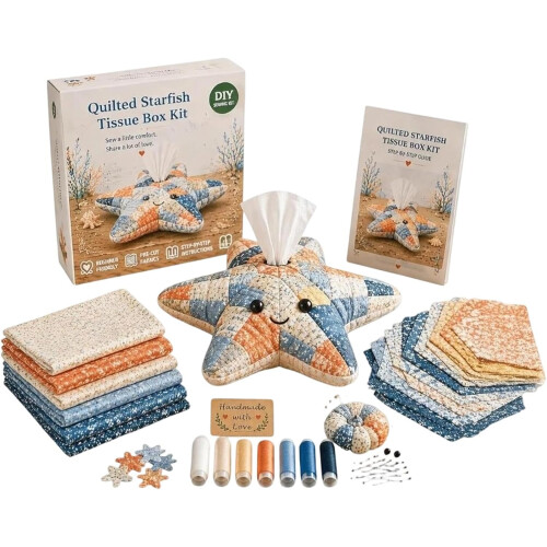 (Starfish, -) Kit DIY animaux marins patchwork, 6 designs