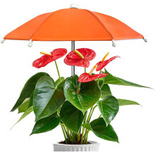(Orange, -) 10.6” Garden Umbrella Shade for Outdoor Plants, Stable Support