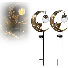 (A*2 Set, -) Halve Maan Zonne-energie Kolibrie Licht - Tuin Padverlichting