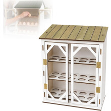 (B, -) Farmhouse Egg Storage Cabinet, Rustic Egg Holder with Mesh Doors
