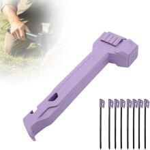 (C Type, -) 2-in-1 Camping Hammer with 8 Pegs, Tent Stake Driver & Puller