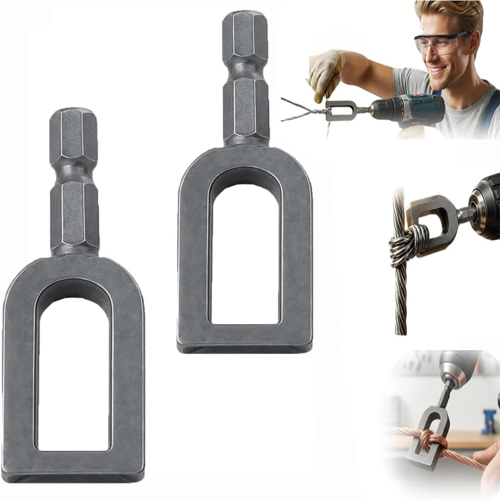 (#9 Arc-2Pcs, -) Heavy Duty Wire Twister For Drill, Fencing Rebar Tying Attachment 5437706444886