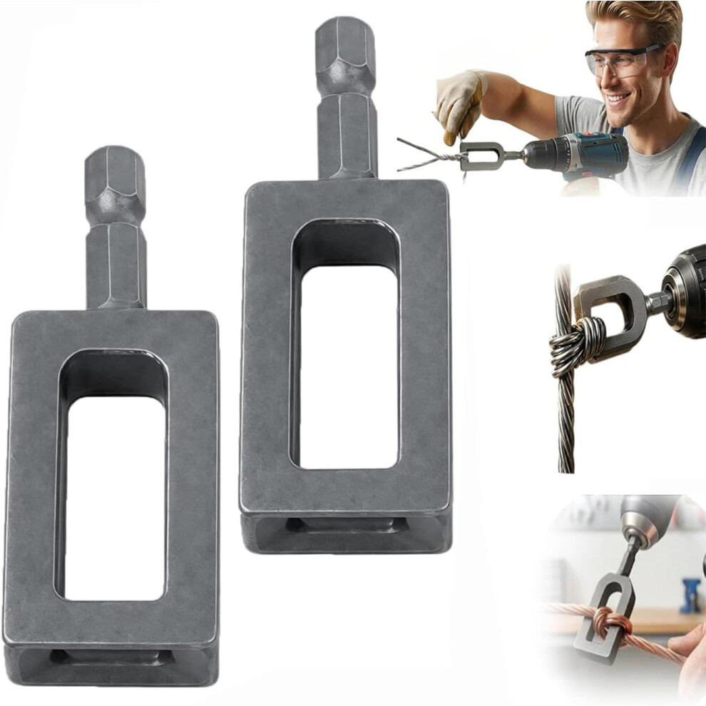 (#11 Square-2Pcs, -) Heavy Duty Wire Twister For Drill, Fencing Rebar Tying Attachment 5437706444862