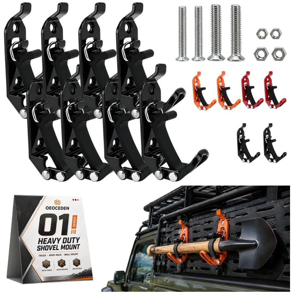 (8Pc#C, -) Heavy Duty Zinc Alloy Shovel Mount, Truck Wall Roof Rack Clamps Kit 5437706447078