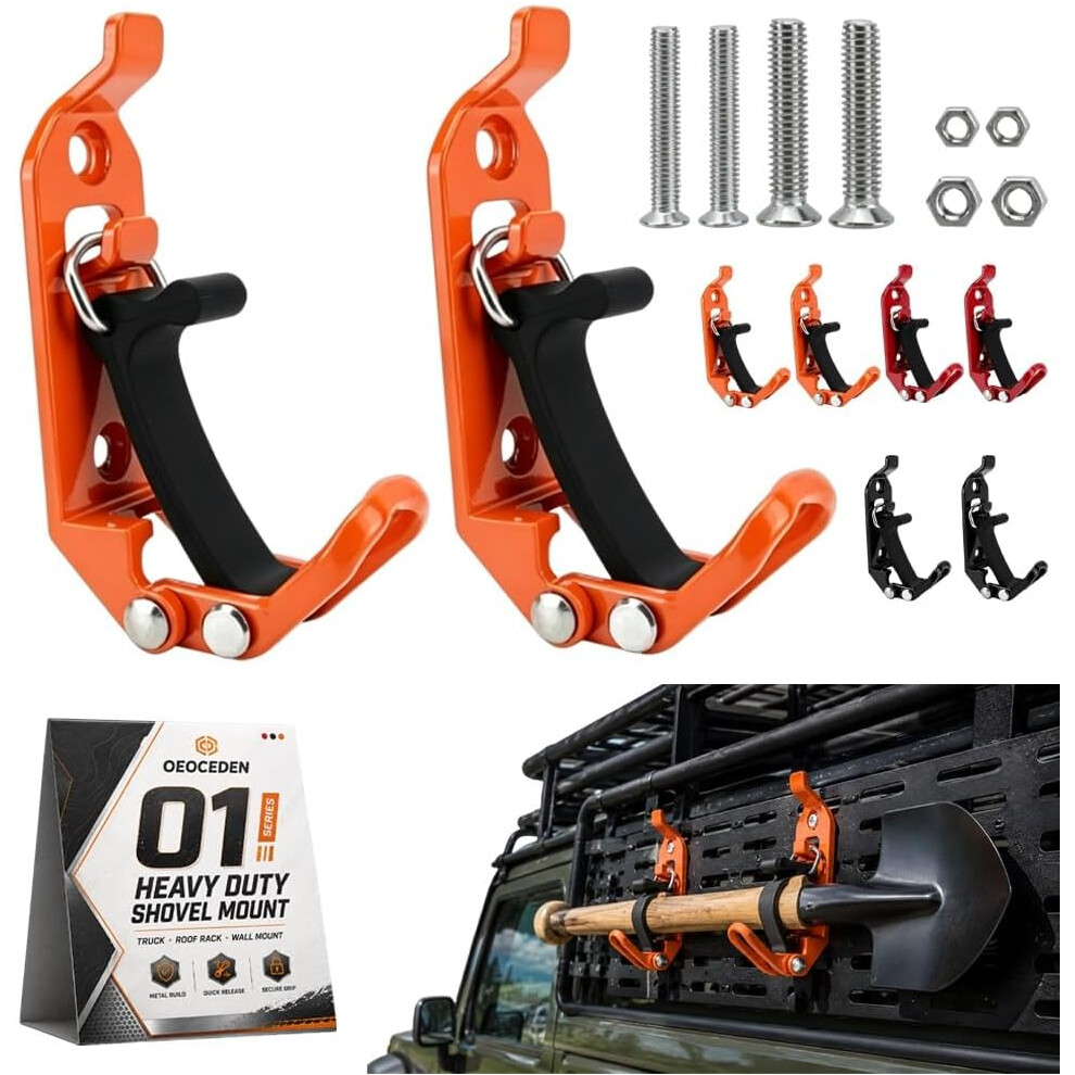 (2Pc#A, -) Heavy Duty Zinc Alloy Shovel Mount, Truck Wall Roof Rack Clamps Kit 5437706447030