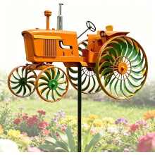 (3d Orange 1 Pc, -) Tuin Tractor Windspinner - Groene Windmolen Paal