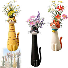 (E+a+b, -) Vase chat, résine, original, cadeau