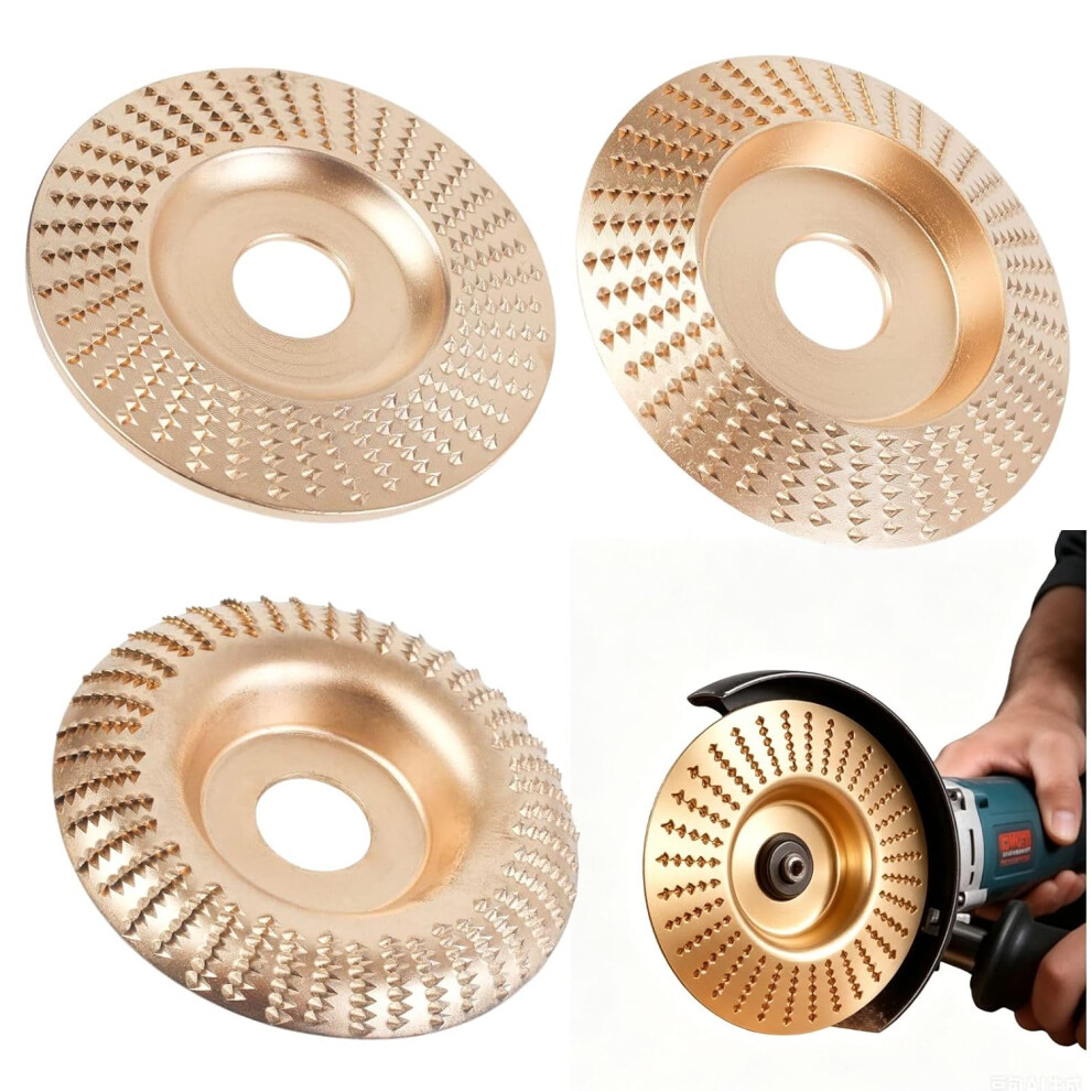 (A, -) Tungsten Carbide Wood Carving Discs, Angle Grinder Attachments Set 5437706449171